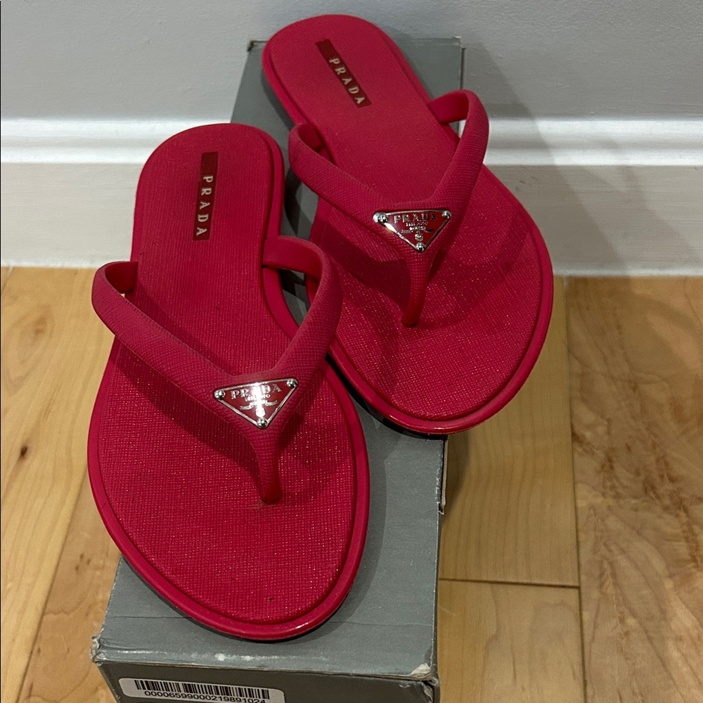 Prada Women's Vibrant Red Sandals